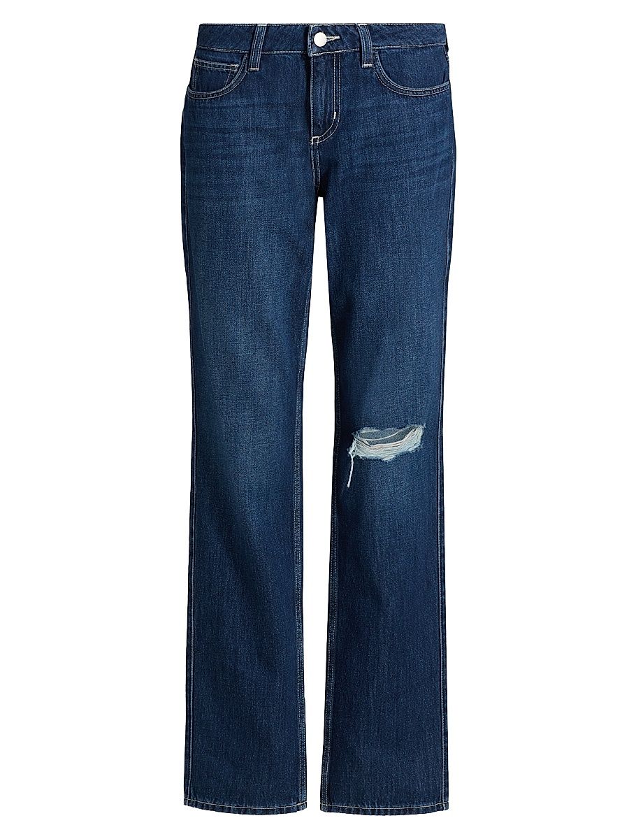 Women's Armida Denim Low-Rise Straight-Leg Jeans - Cheswick Destruct - Size 32