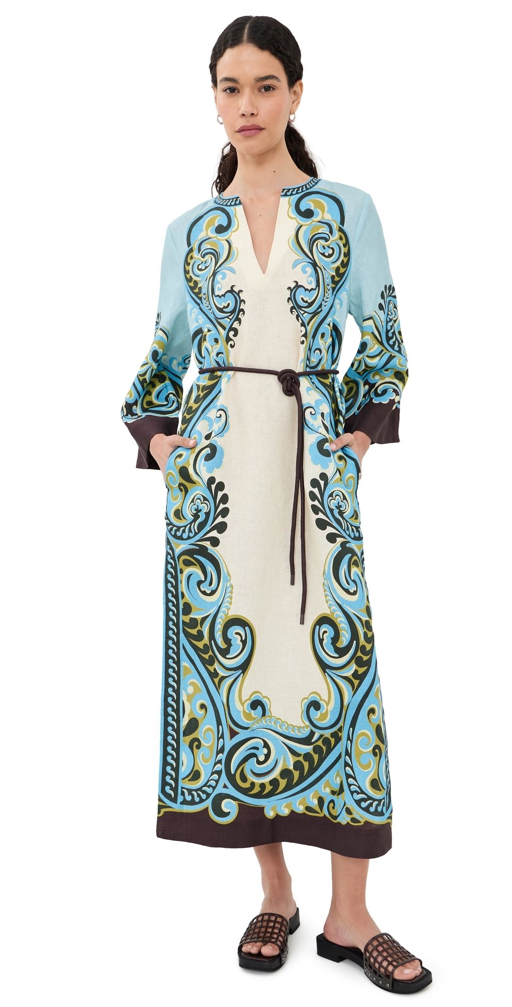 ALÉMAIS Natalia Midi Dress Cream 10