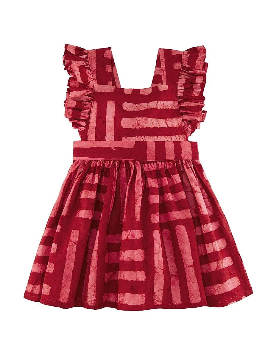 Baby's, Little Girl's & Girl's Elisa Geometric Cotton Dress - Red - Size 8