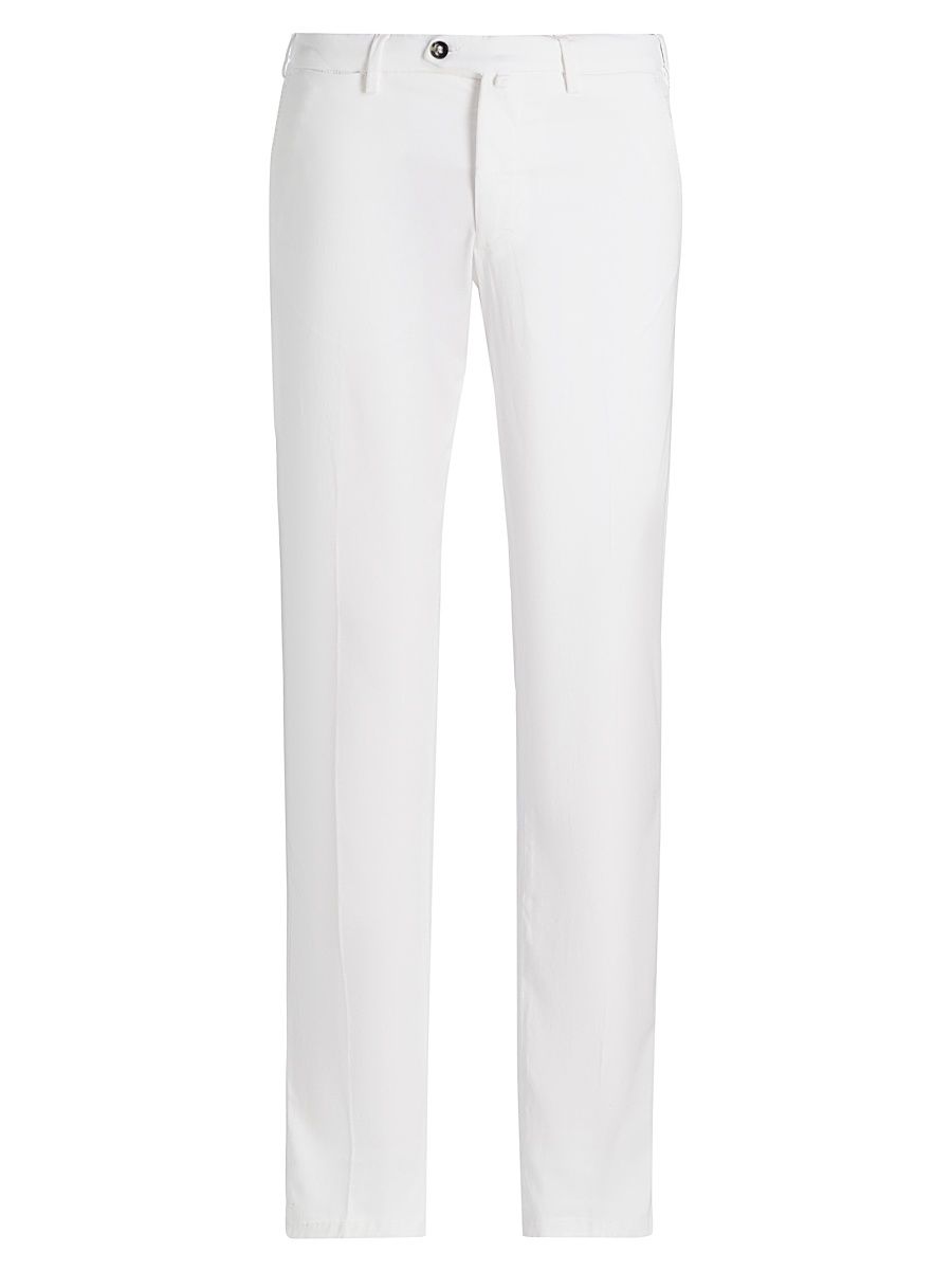 Men's Flat-Front Trousers - Optical White - Size 42