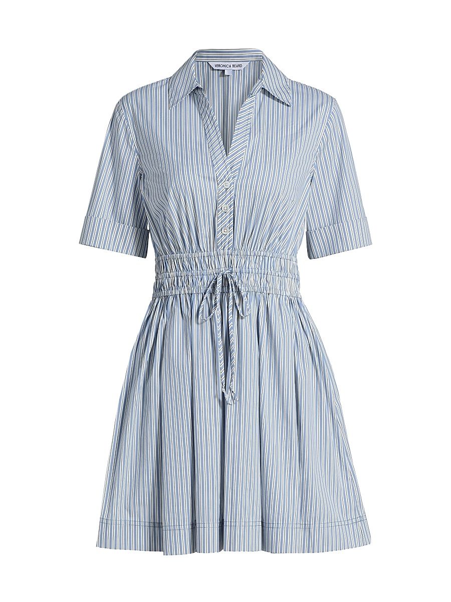 Women's Susan Stripe Mini Shirtdress - Blue Multi - Size 12