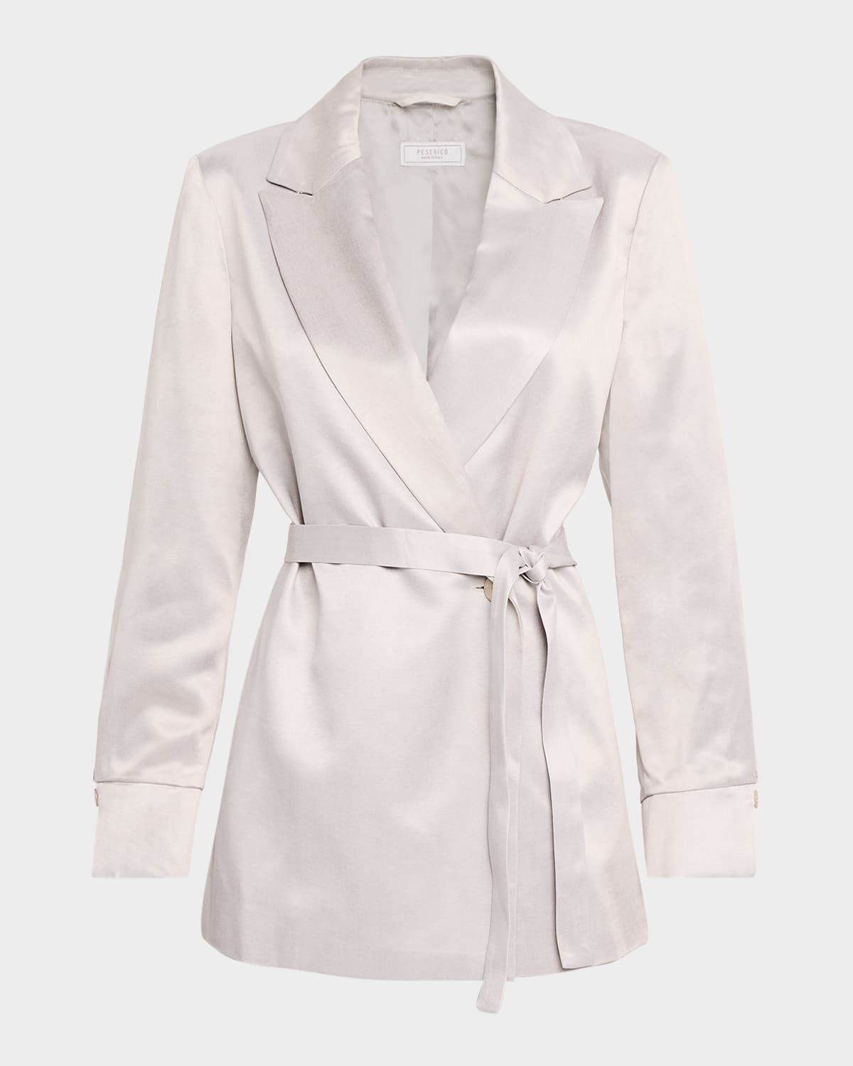 Belted Satin Blazer