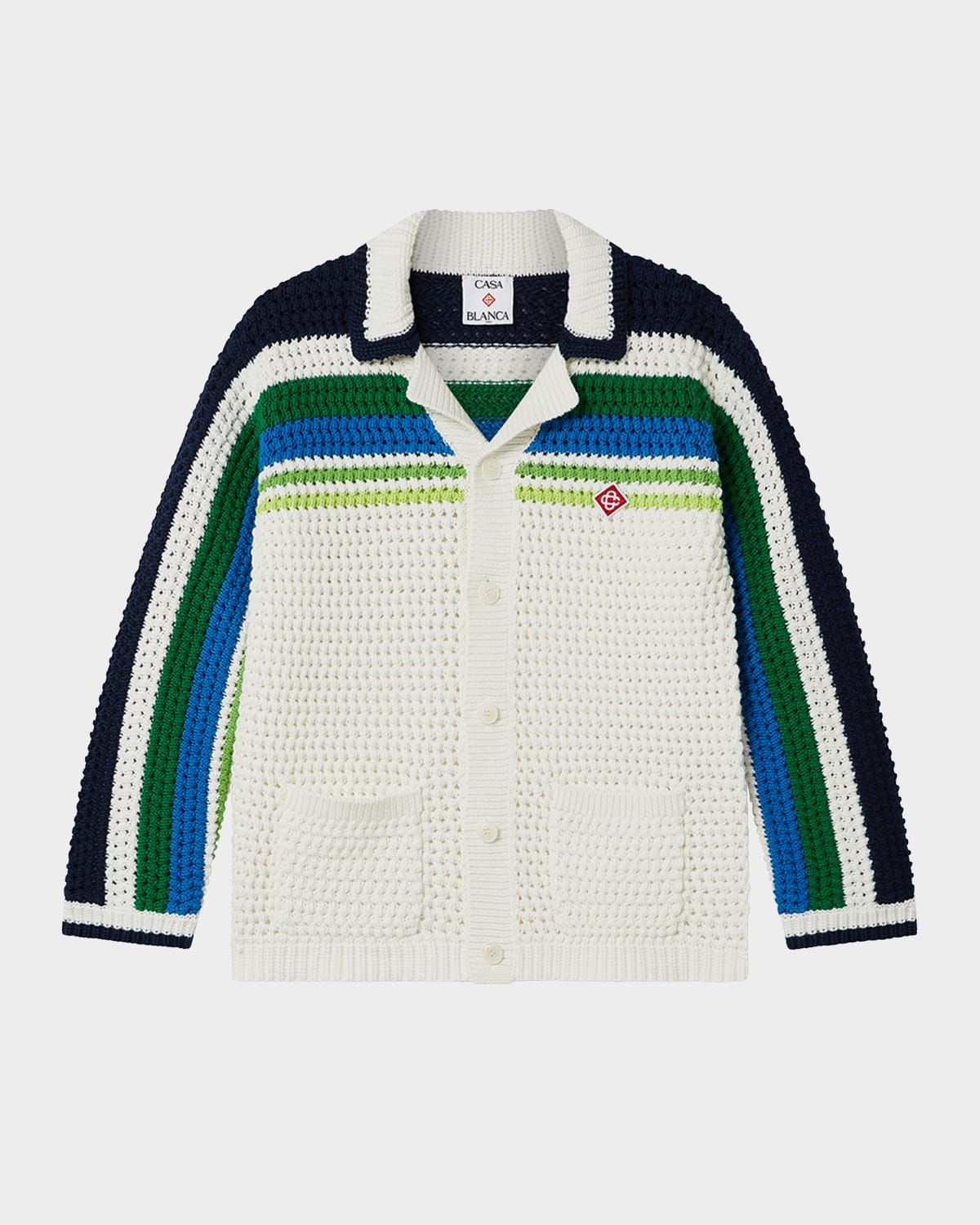 Boy & apos;s Tennis Stripe Long-Sleeve Knit Shirt, Size 3-14
