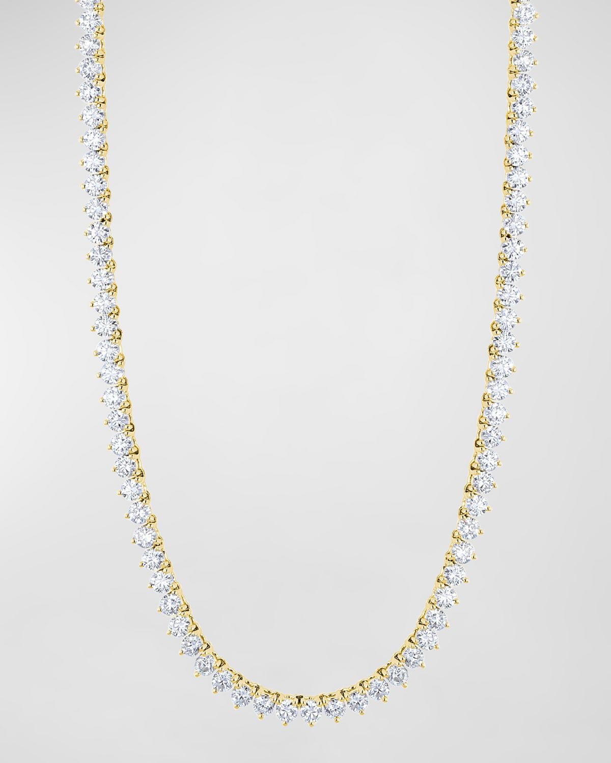 18K Gold 3-Prong Opera 16" Diamond Necklace, 25.00tcw