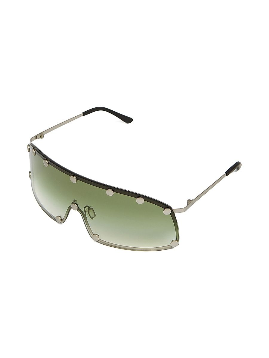 Men's Mirrored Shield Sunglasses - Silver Green