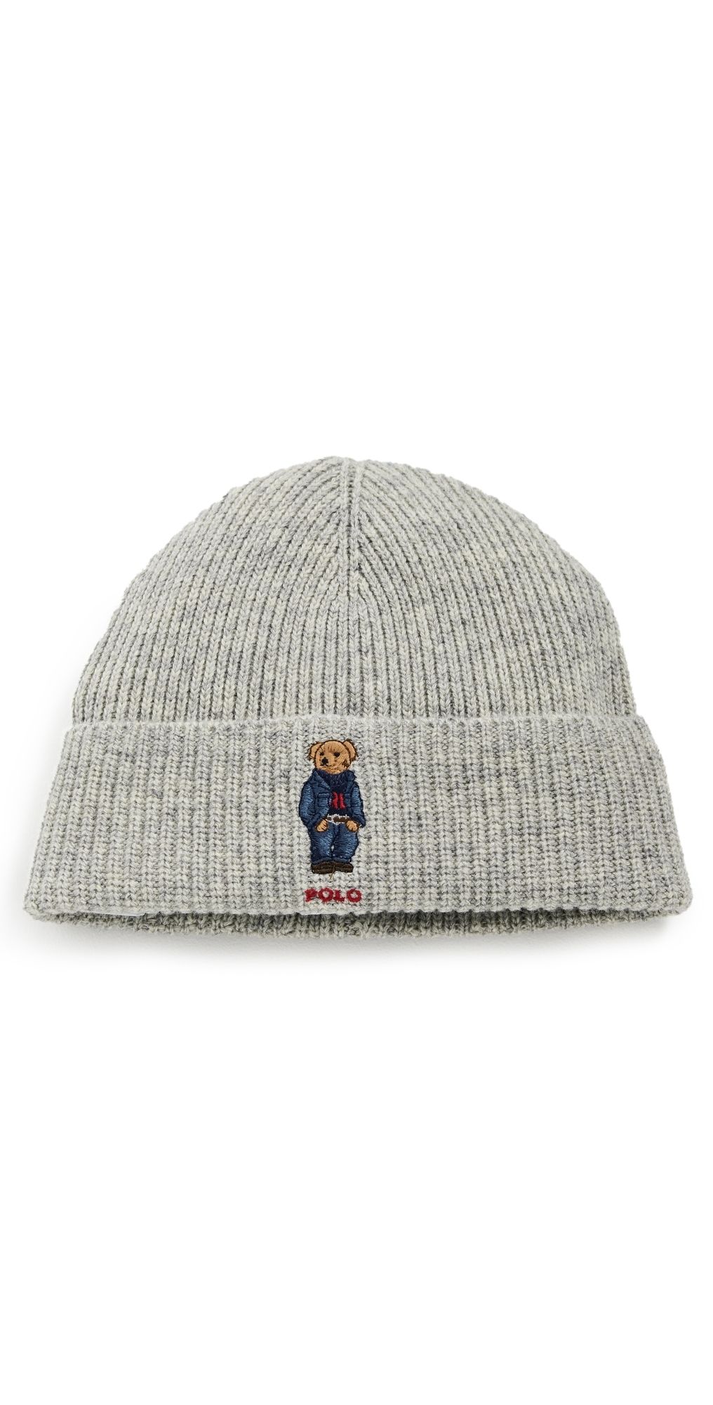Polo Ralph Lauren Solid Denim Bear Beanie Andover Heather One Size