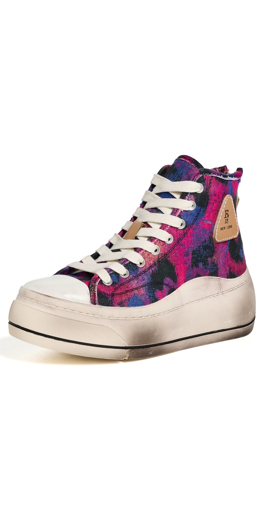R13 Kurt High Top Sneakers Pink Cheetah Print 10