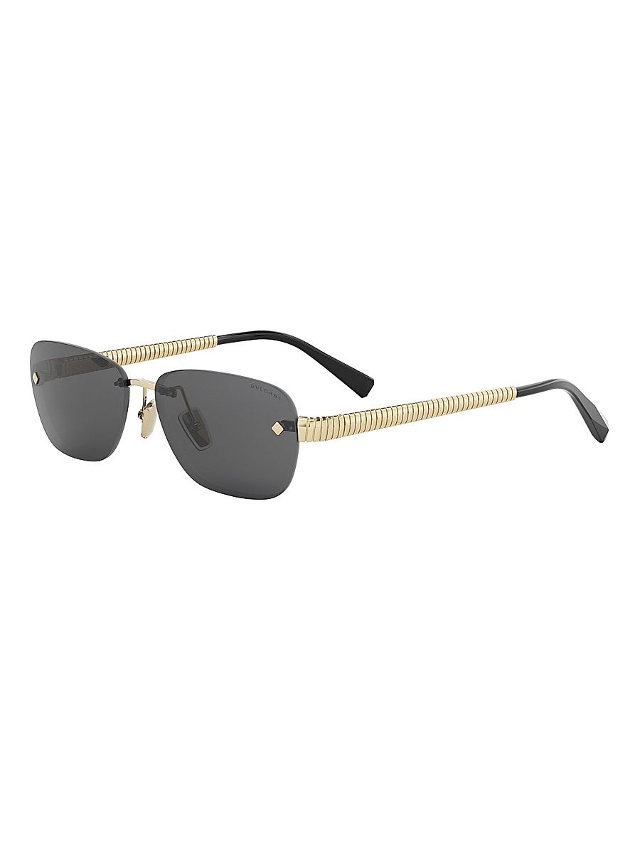 Women's Tubogas 55MM Rectangular Sunglasses - Gold Black