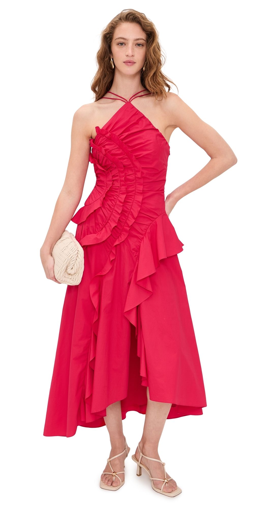 AMUR Ottavia Ruffle Dress Solstice Red 2