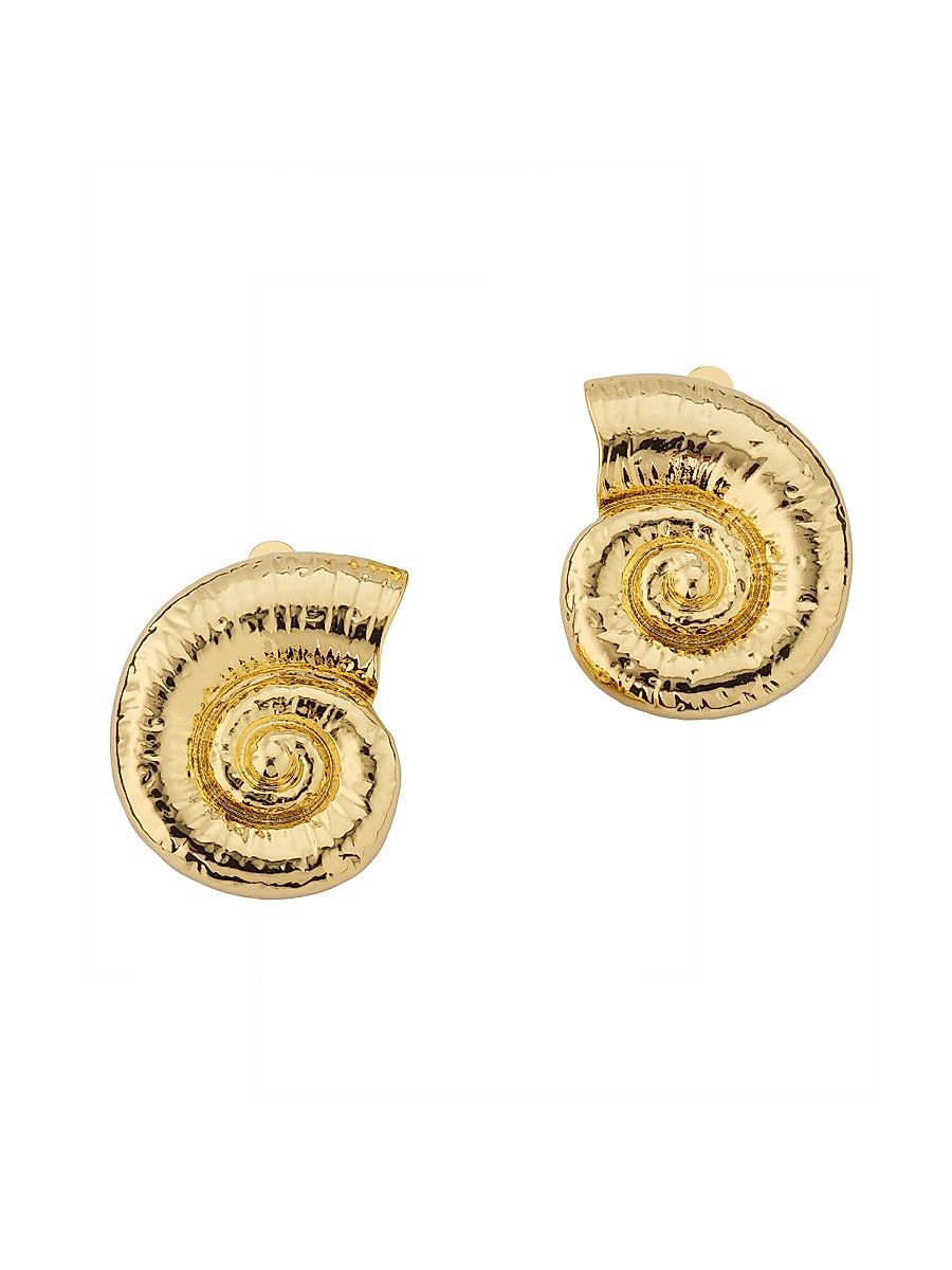 Women's Goldtone Shell Clip-On Earrings - Gold