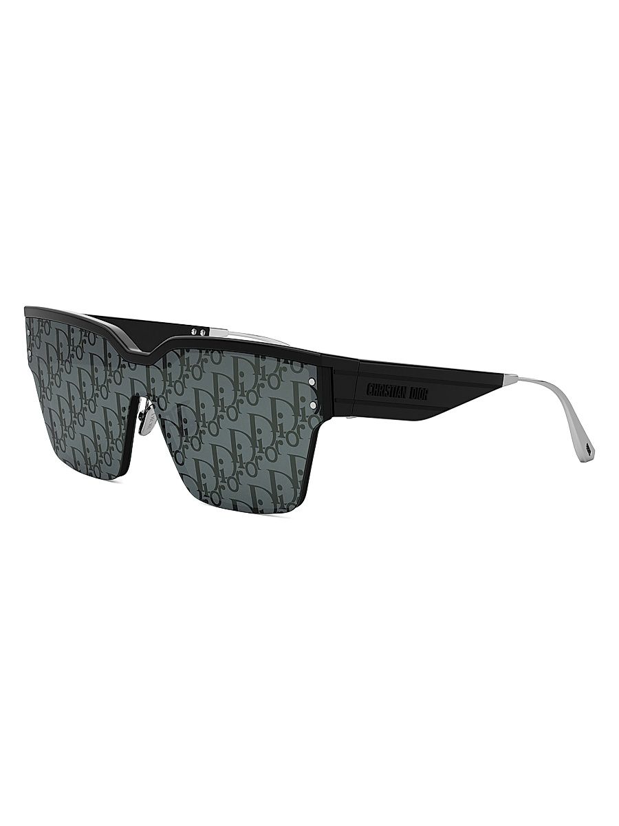 Women's DiorClub M4U Shiny Square Sunglasses - Black Grey Print Mirror