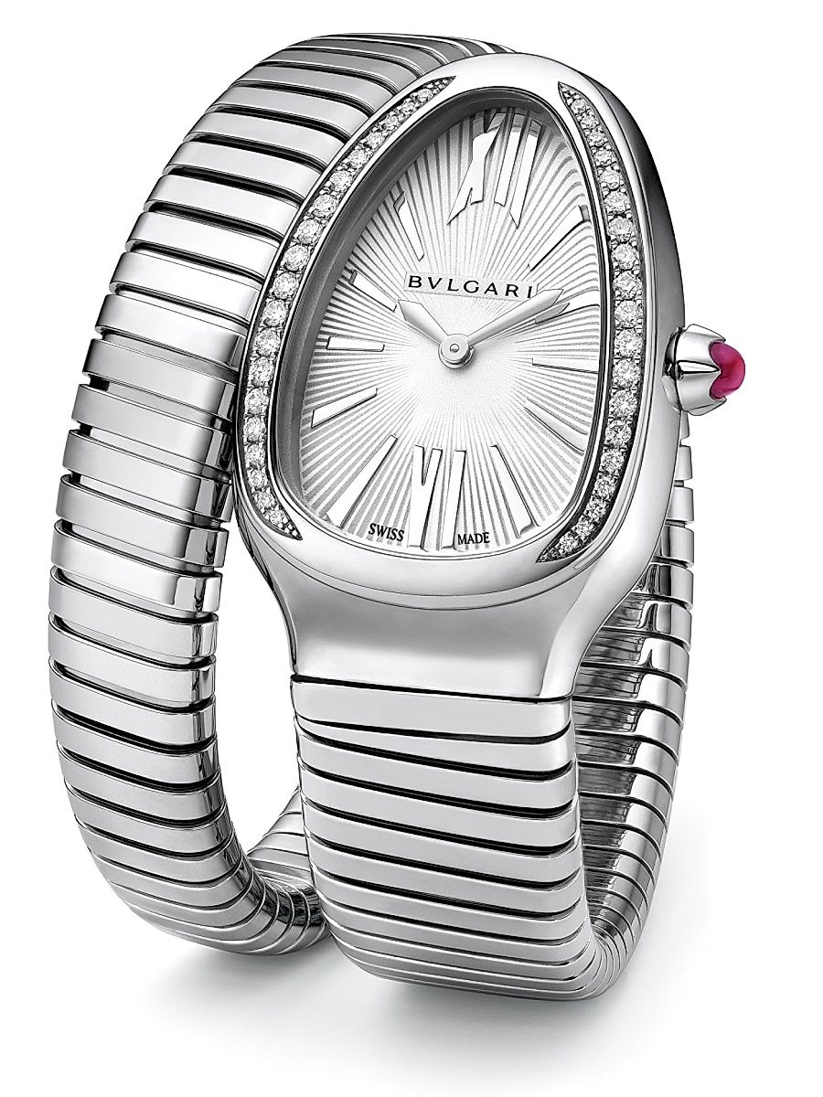 Women's Serpenti Tubogas Stainless Steel & Diamond Single Twist Watch - Silver