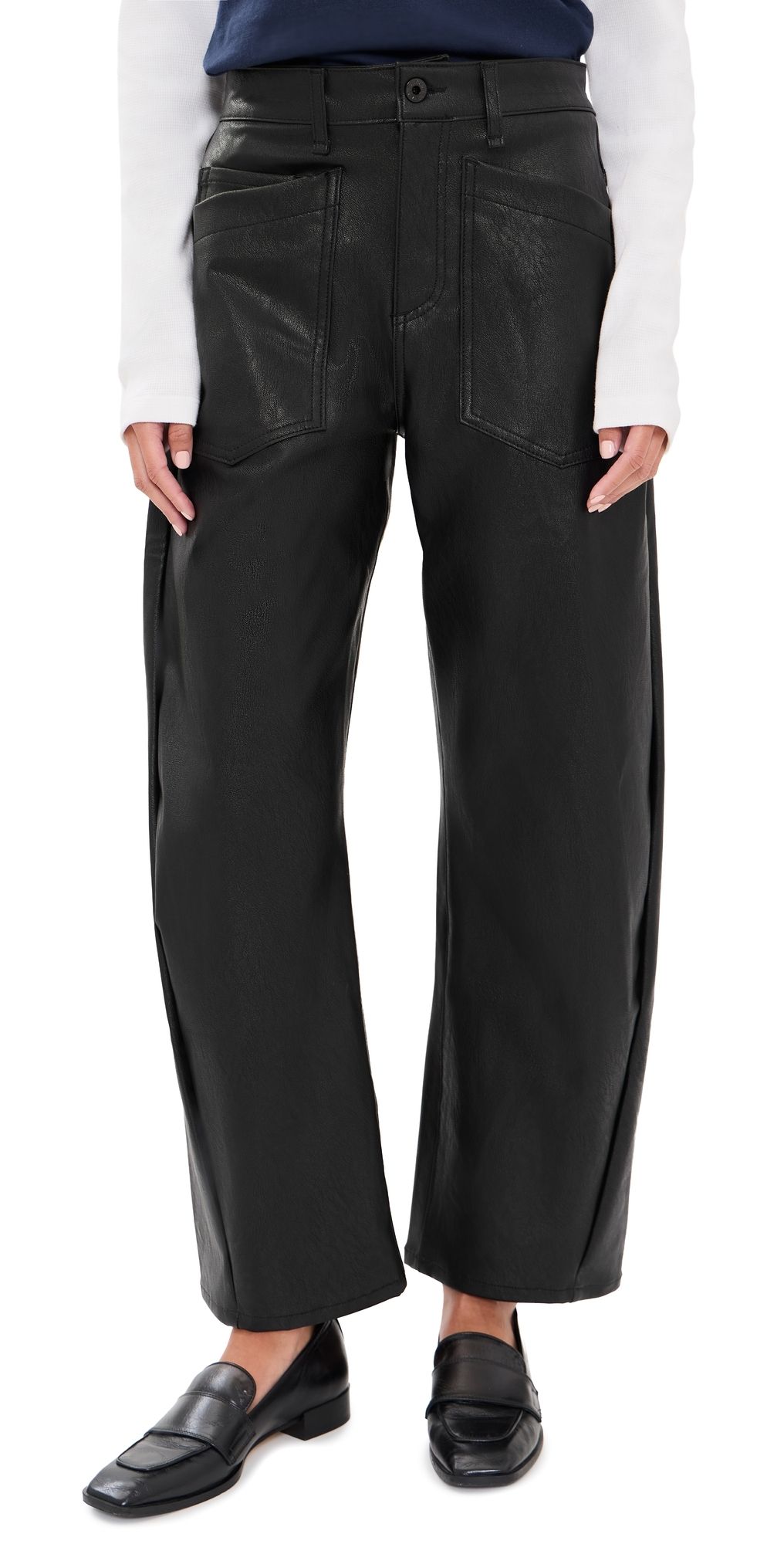 ASKK NY Faux Leather Twisted Barrel Pants Vegan Leather 24