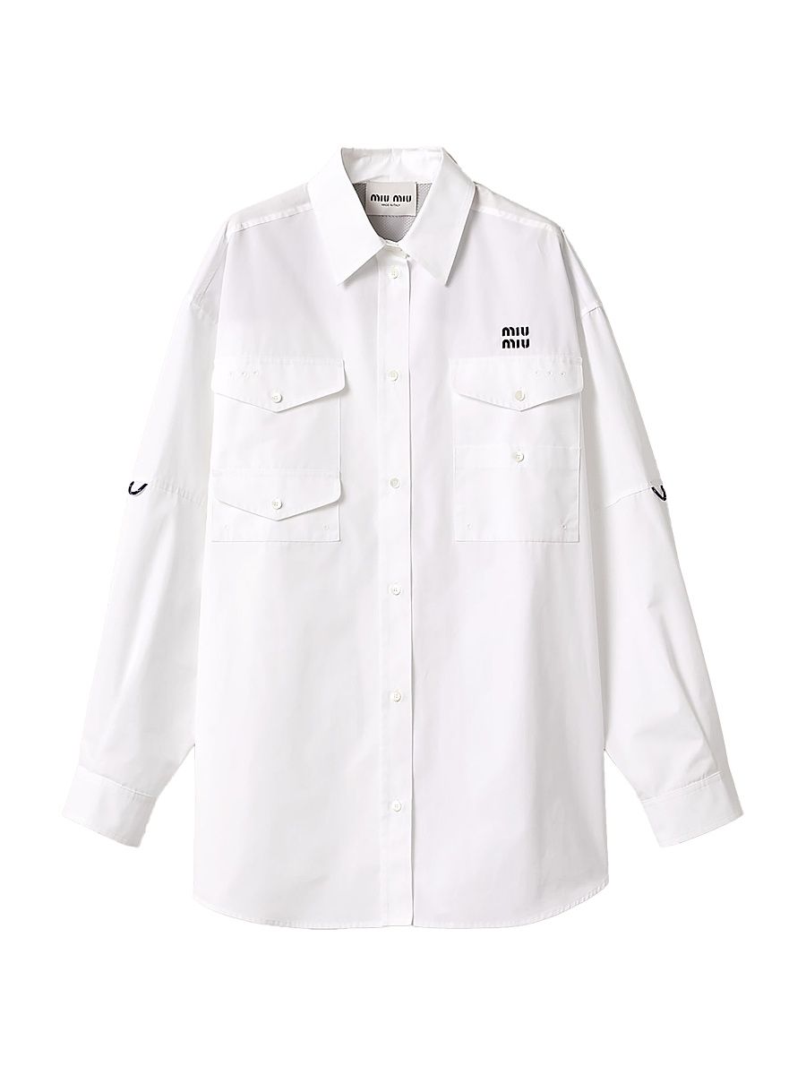 Women's Poplin Shirt-Dress - White - Size 6