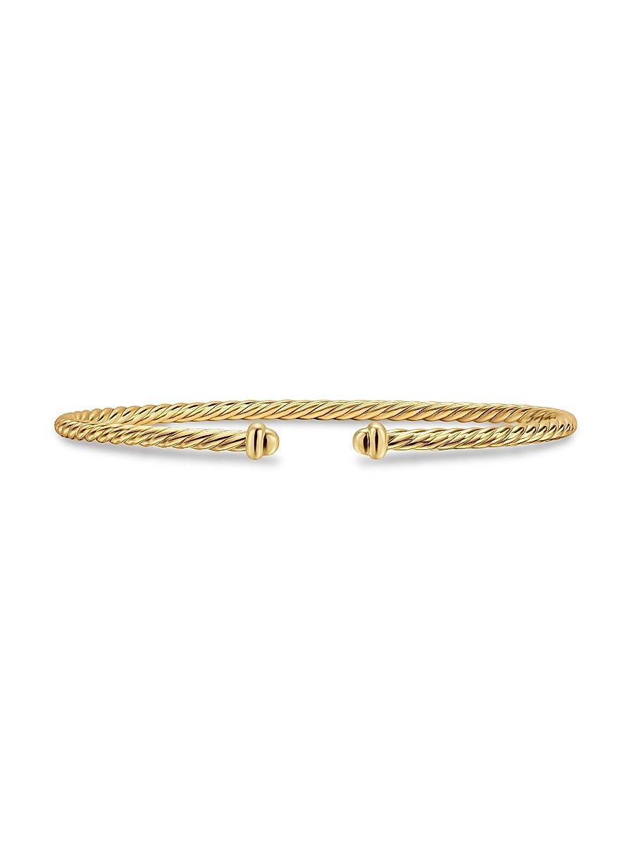 Women's Micro Cablespira Flex Bracelet in 18K Yellow Gold, 2.6MM - Gold - Size Medium