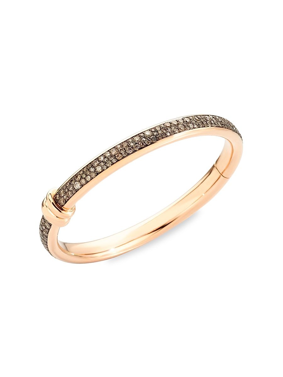 Women's Iconica 18K Rose Gold & 3.60 TCW Diamond Bangle - Diamond - Size Medium