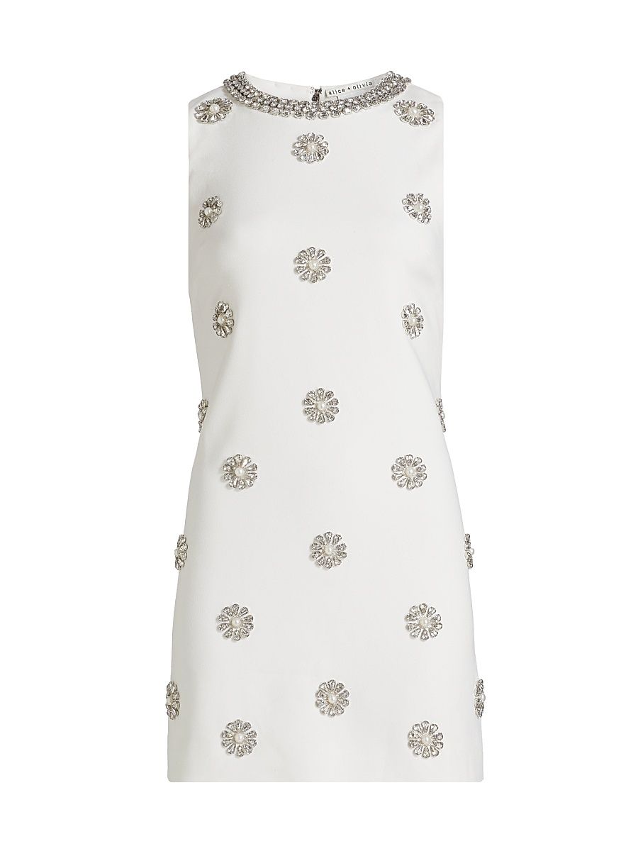 Women's Clyde Embellished Minidress - Off White - Size 10