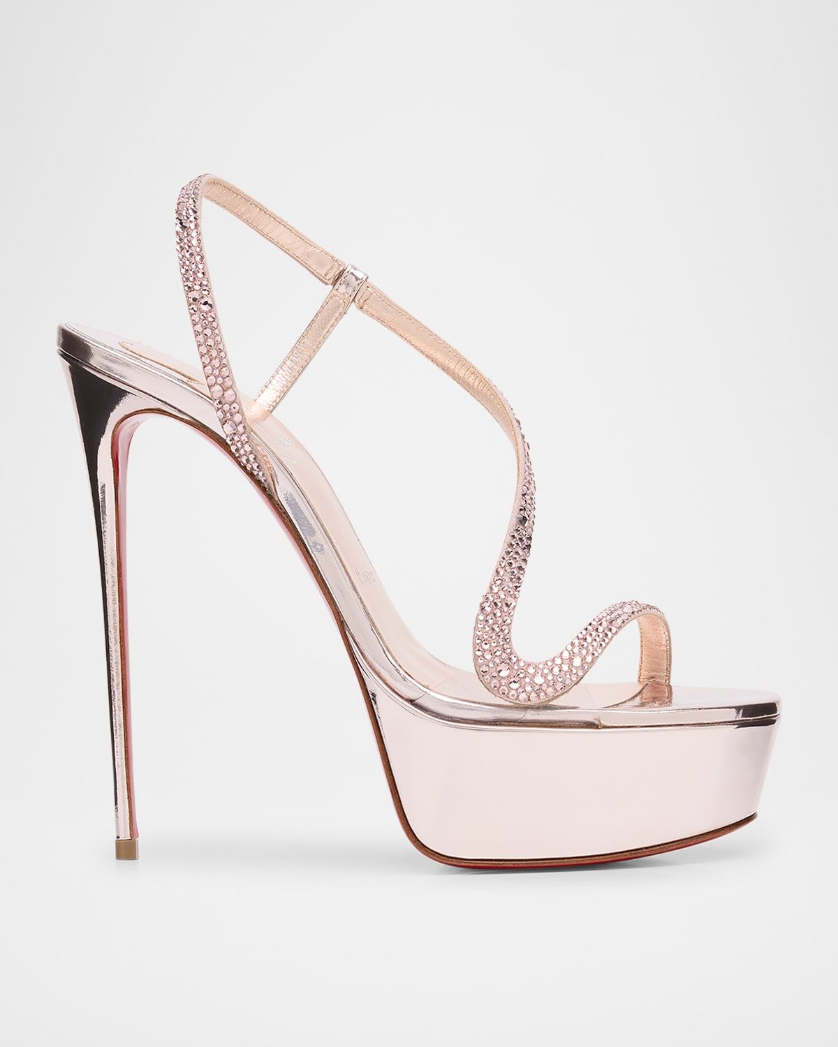 150mm Rosalie Alta Strass Platform Slingback Sandals