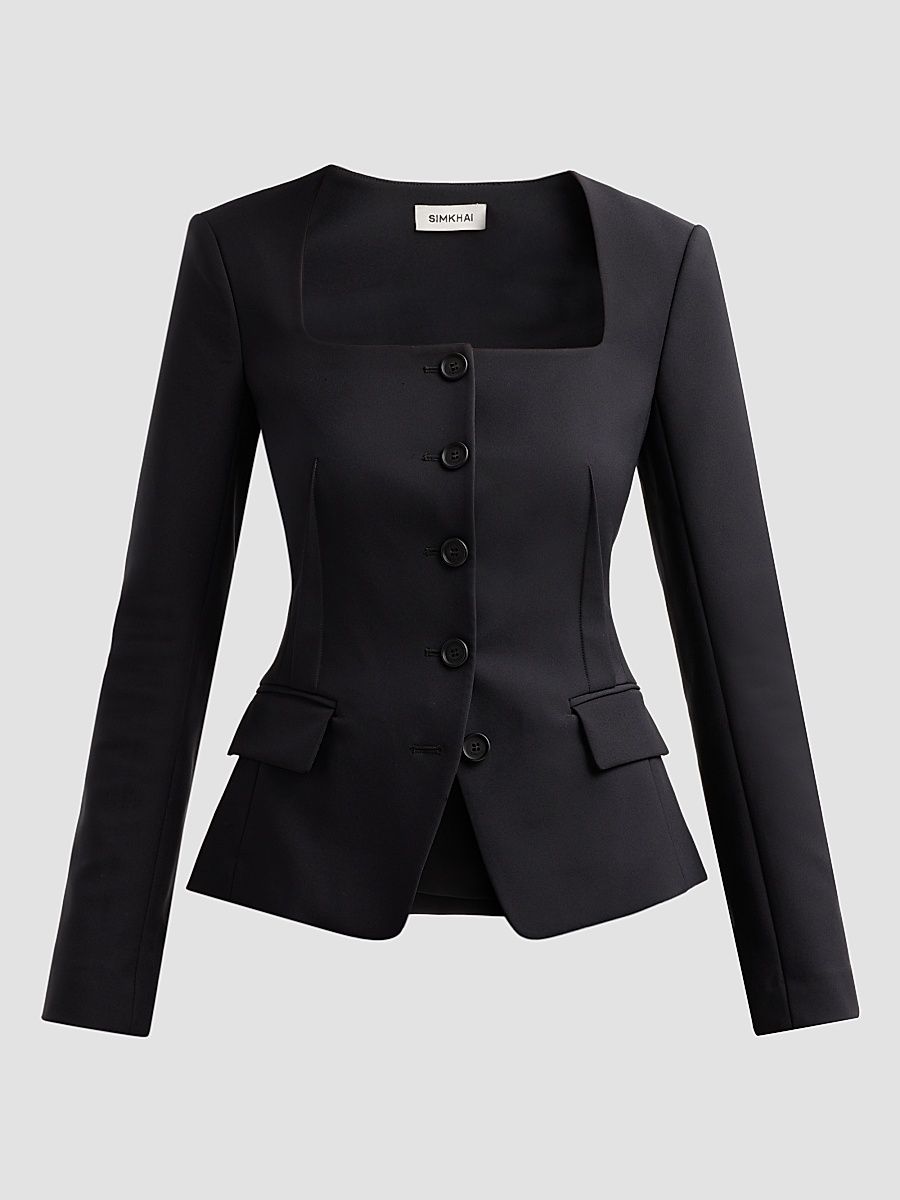 Women's Marlowe Collarless Jacket - Black - Size 4