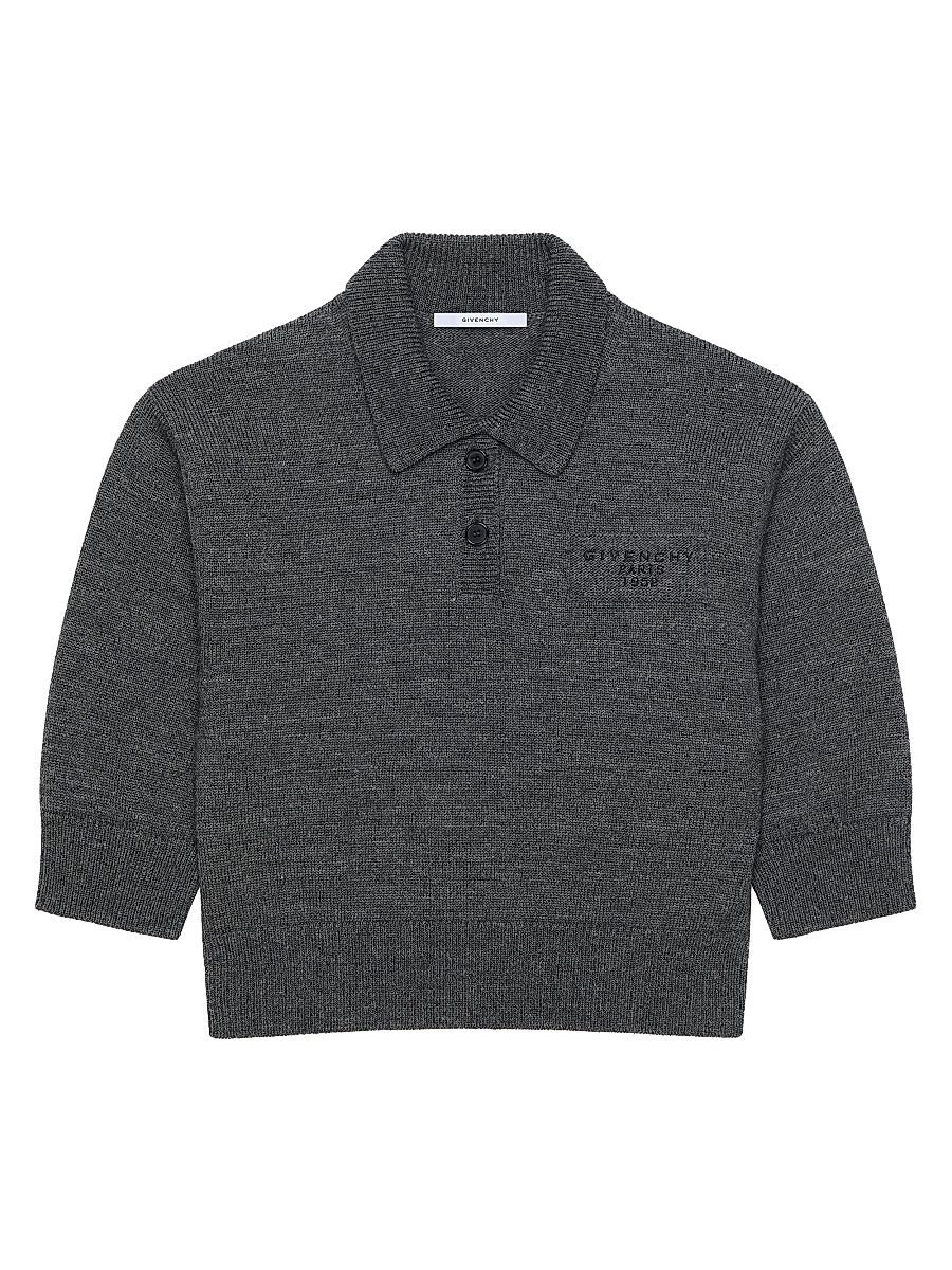 Women's Polo in wool with Paris 1952 - Slate Blend - Size Large