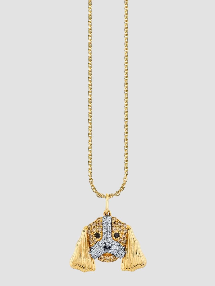 Sydney Evan Women's Confetti Disco 14K Yellow Gold & 0.29 TCW Diamond Cocker Spaniel Pendant Necklace - Yellow Gold