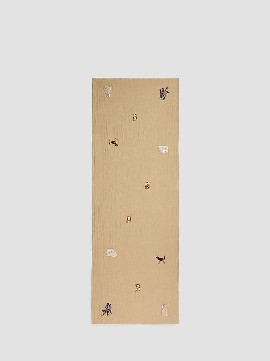 Women's Bark & Bound Cashmere Scarf - Brown Rice