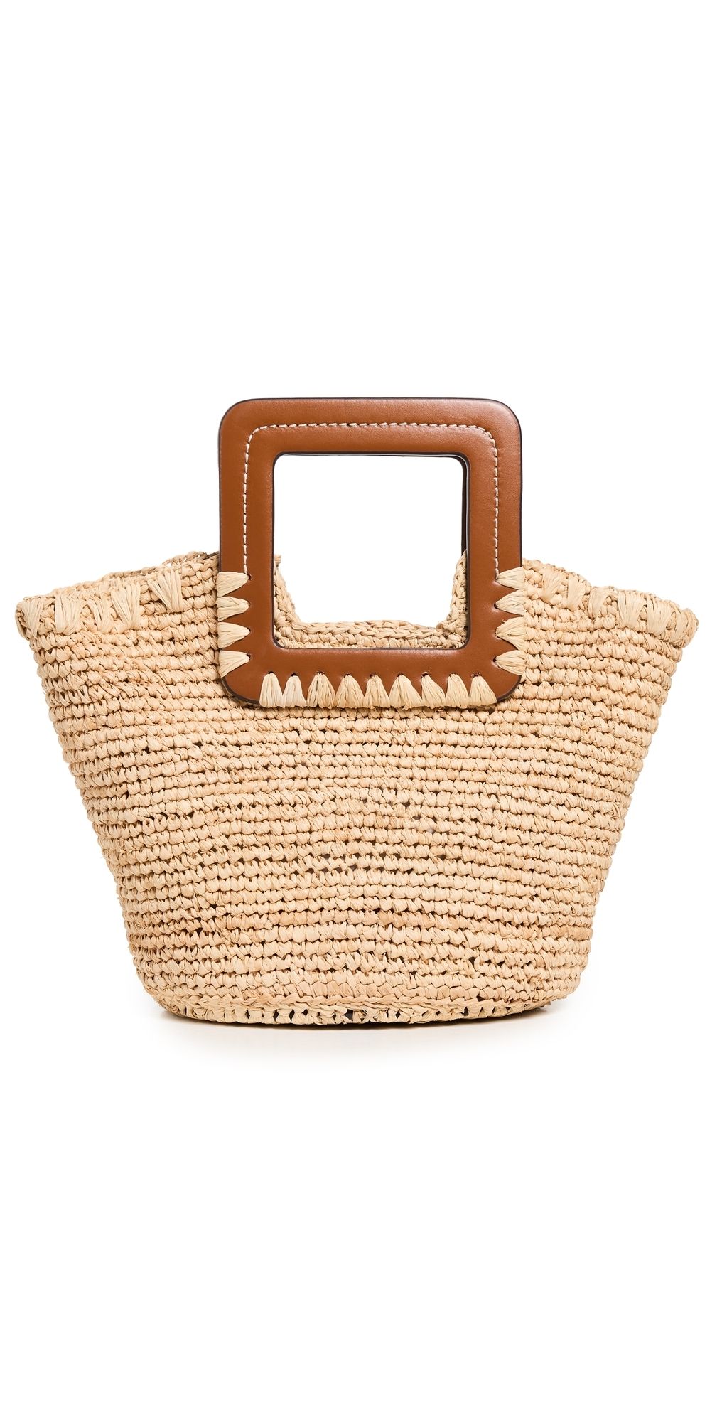 STAUD Shirley Raffia Mini Bucket Natural/Tan One Size