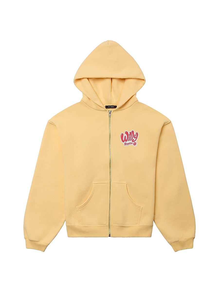 Men's Ropita Logo Cotton Zip-Front Hoodie - Butter - Size Small