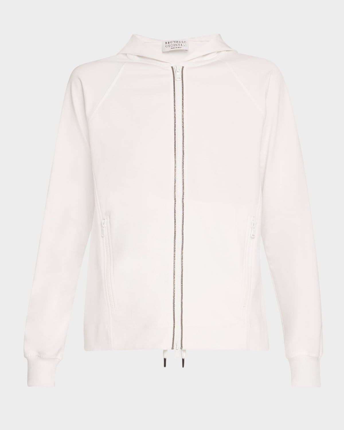 Monili Techno Jersey Zip-Front Hoodie