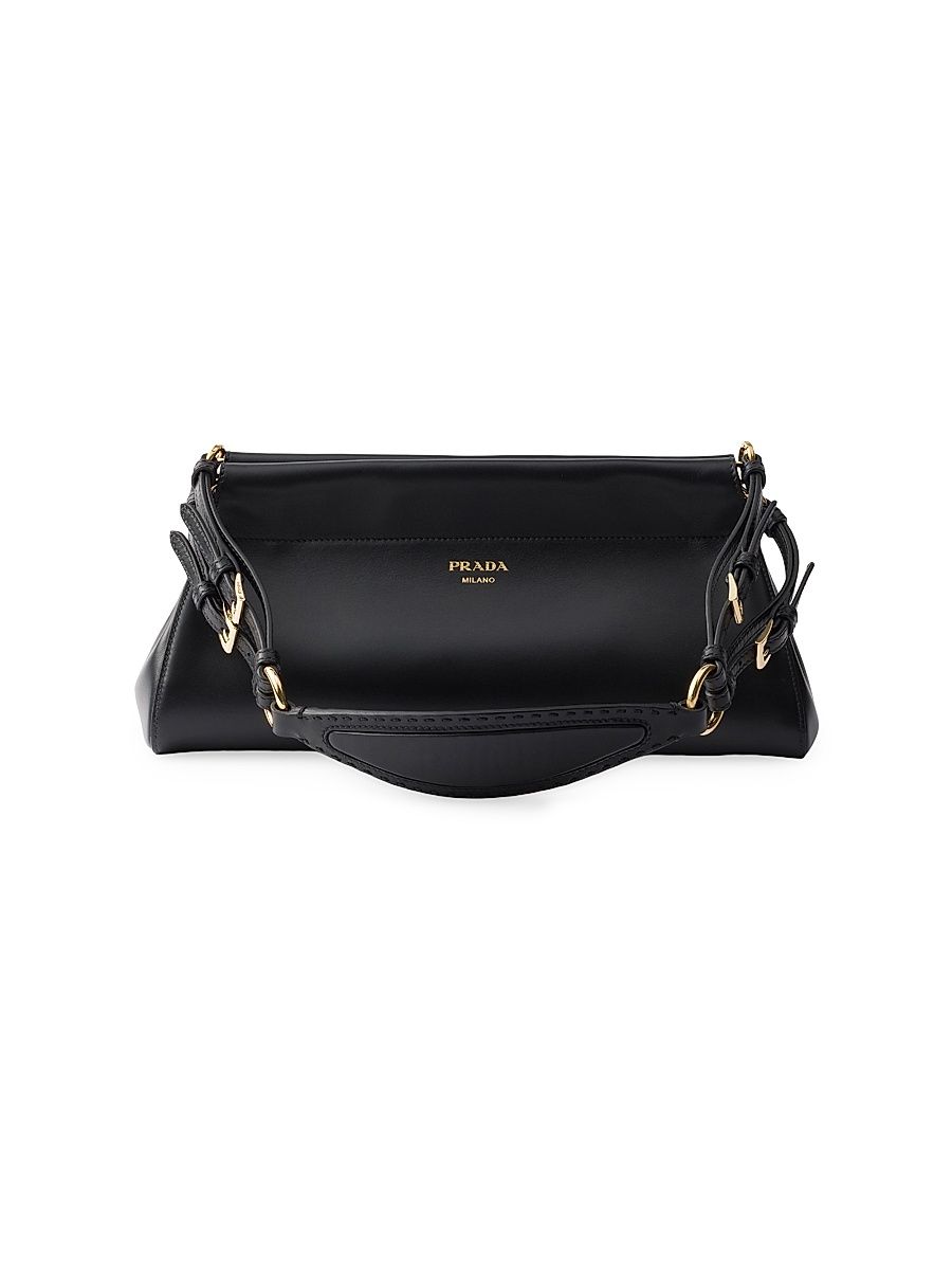 Women's Enchaîné Medium Leather Shoulder Bag - Black