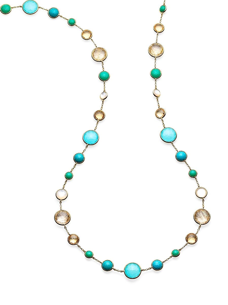 Women's Lollipop Fronda Lollitini 18K Yellow Gold & Multi-Stone Long Necklace - Gold