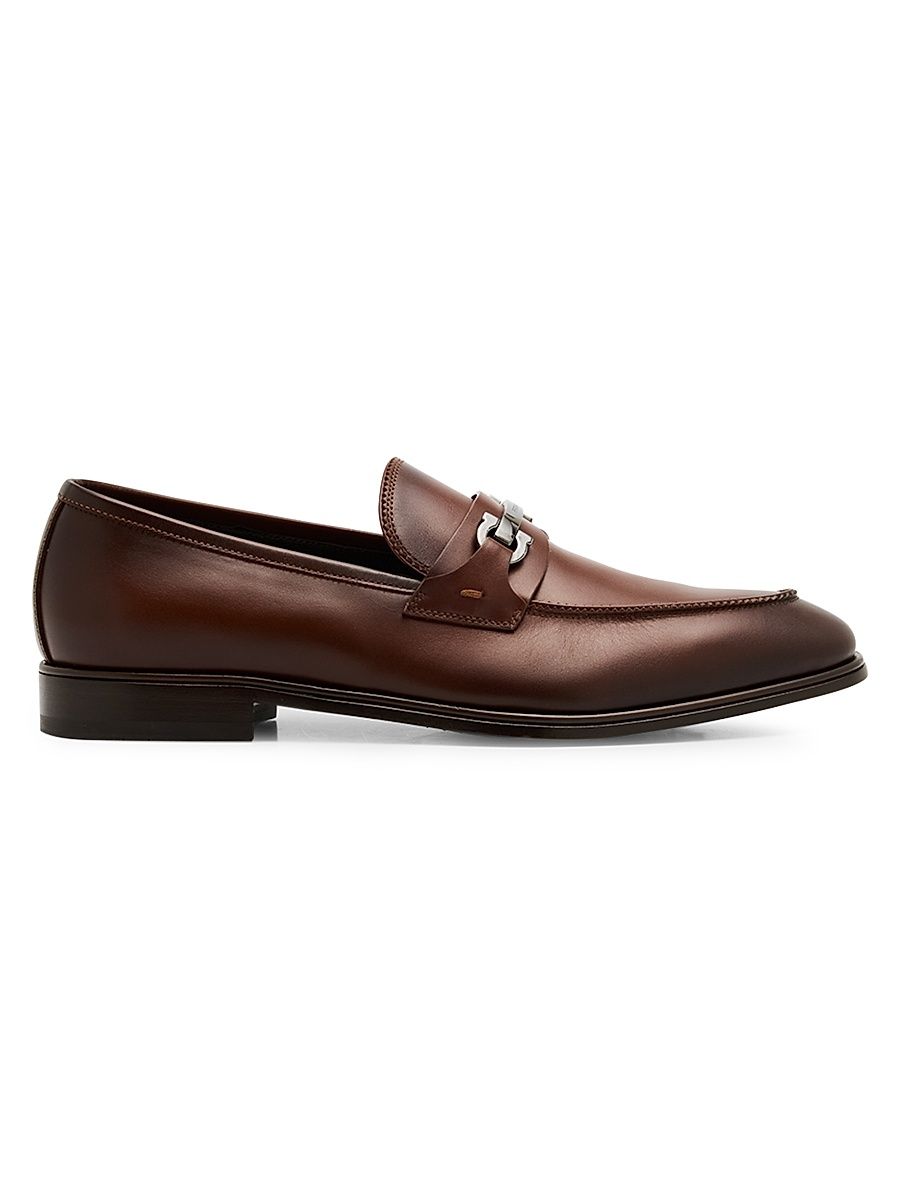 Men's Bentley Doupont Leather Bit Loafers - Brown - Size 12