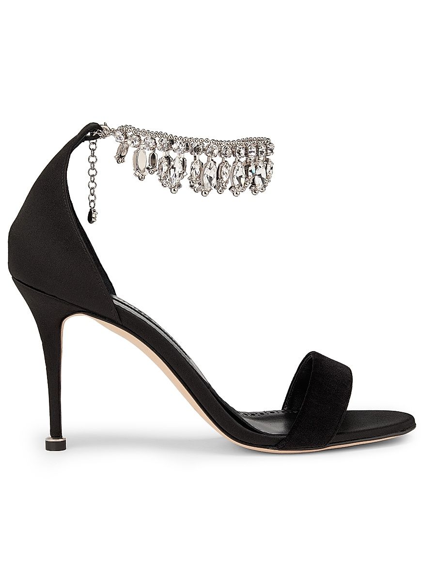 Women's Tulisan Crystal-Embellished Heels - Black - Size 5.5