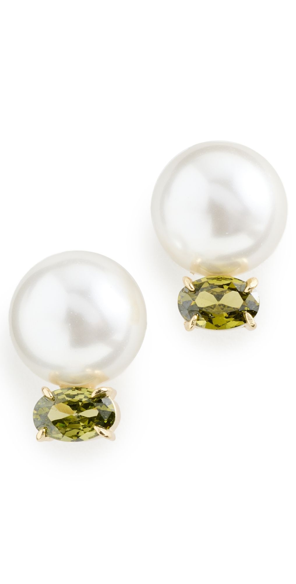 SHASHI Perle Pridot Earrings Pearl/Peridot One Size
