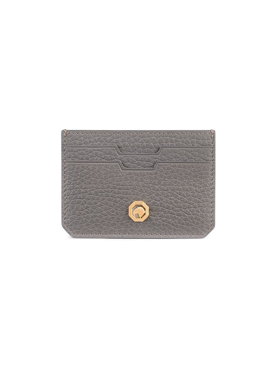 Men's Leather Card Holder - Slate Grey