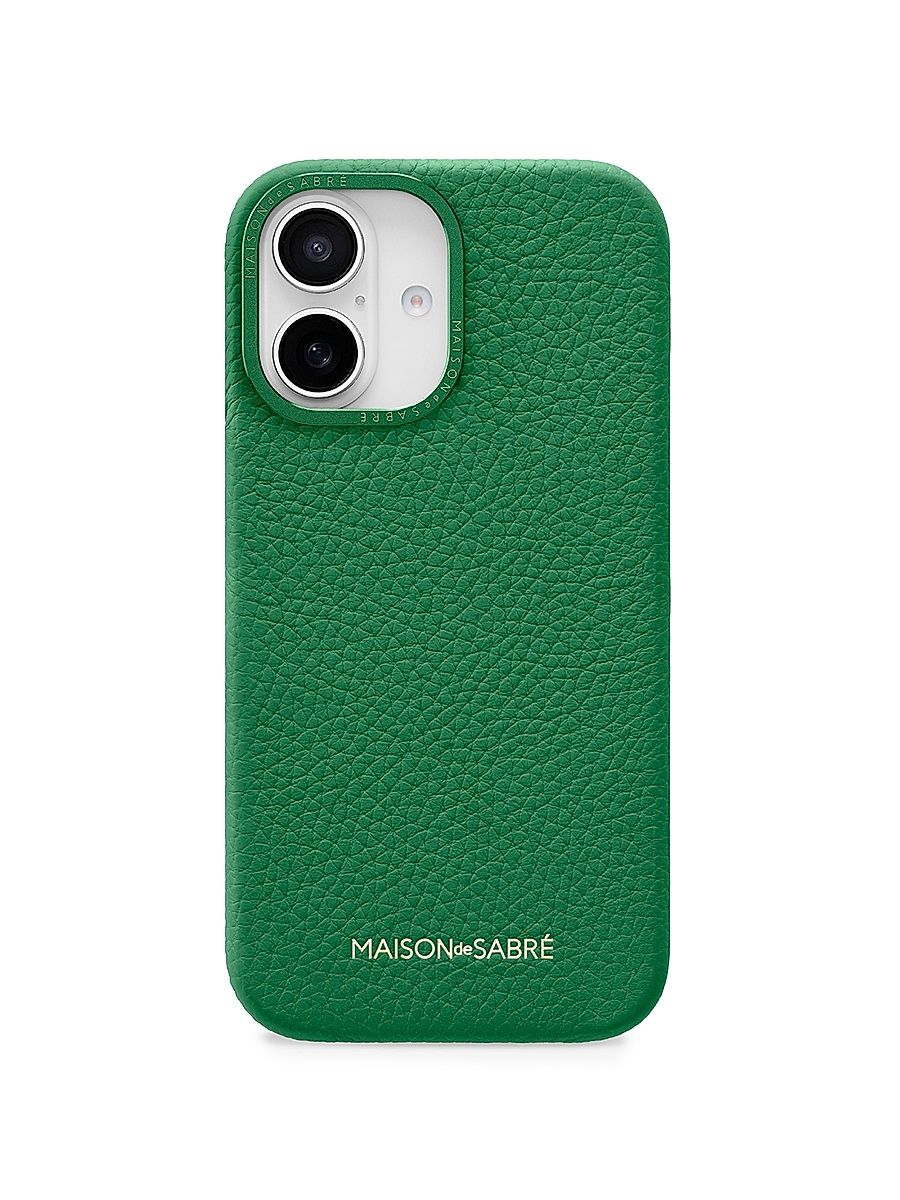 Maison de Sabre Leather Phone Case (iPhone 16) - Emerald Green
