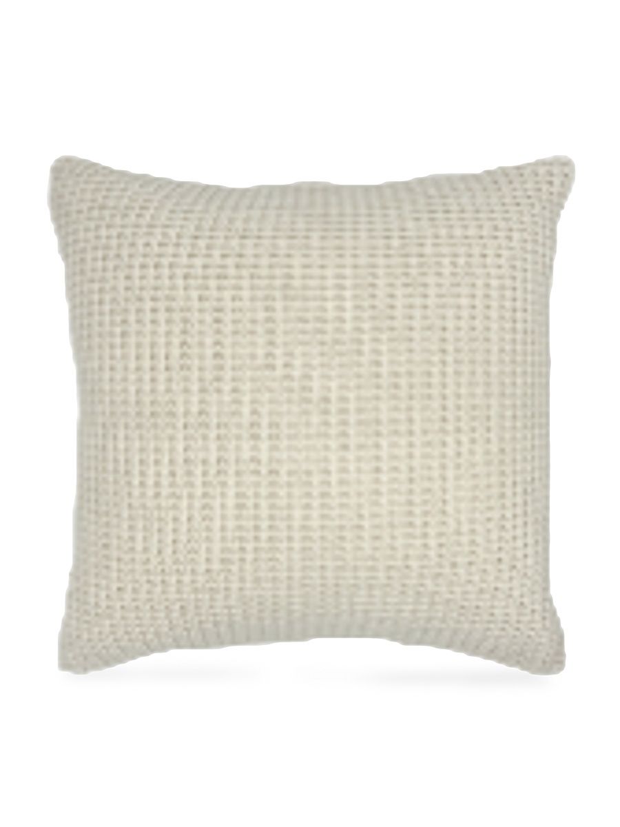 Cable-Knit Cashmere Throw Pillow - True Natural