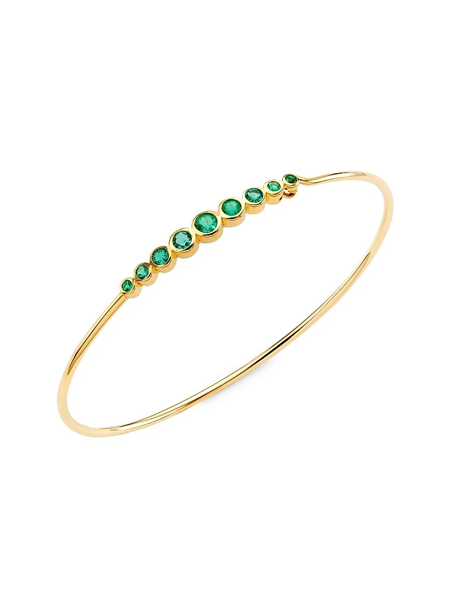 Women's 14K Yellow Gold & Emerald Wire Bangle - Yellow Gold