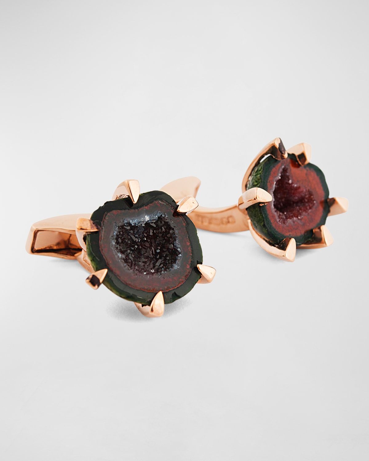 Geode Rose Golden Cuff Links