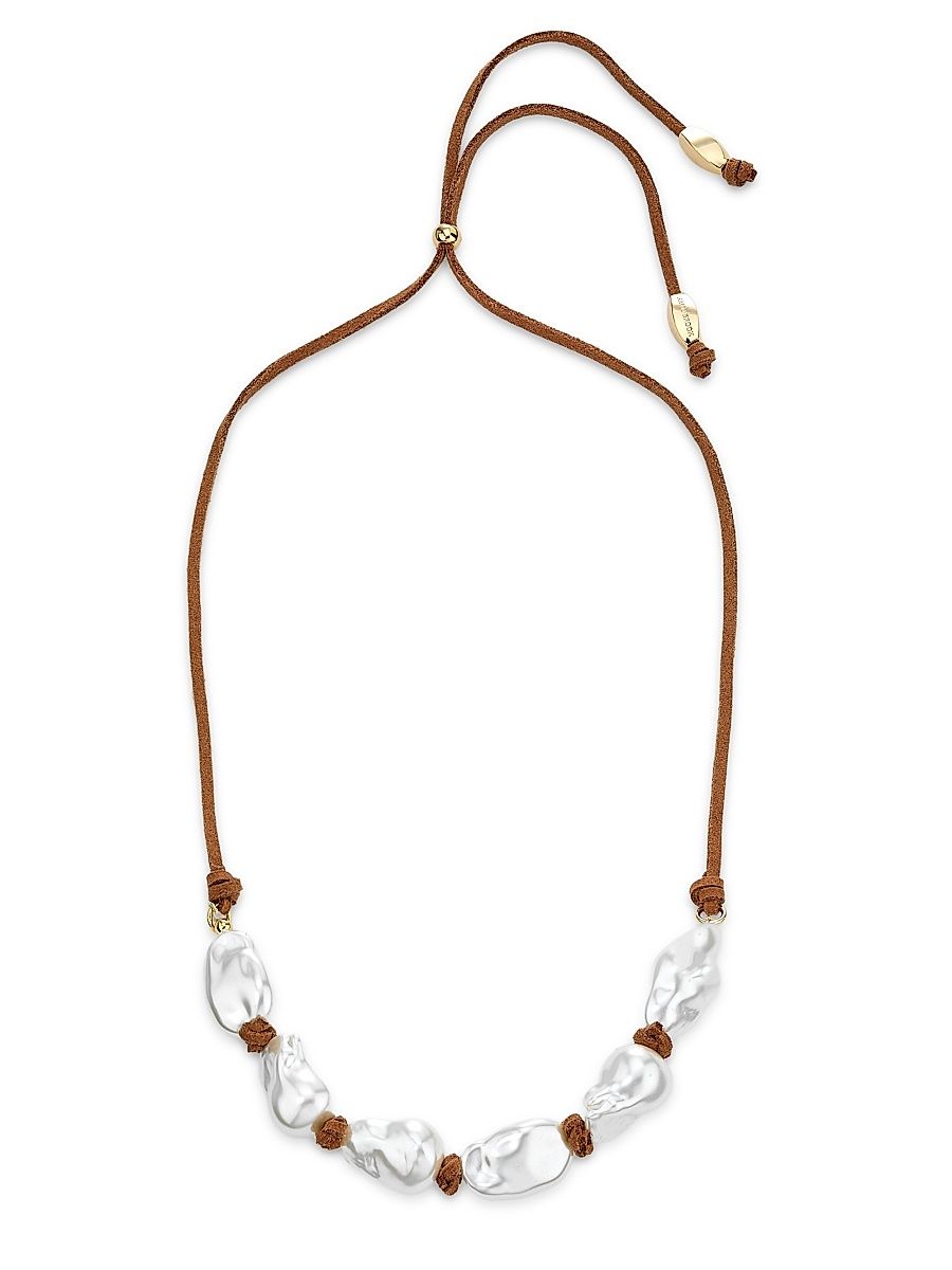 Women's Luna Goldtone, Suede & Glass Beaded Necklace - Gold