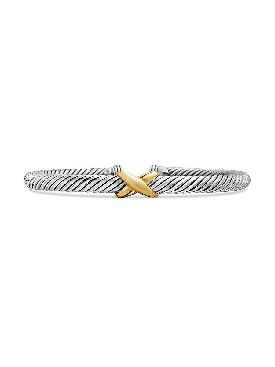 Women's X Classic Cable Station Bracelet in Sterling Silver - Silver - Size XS