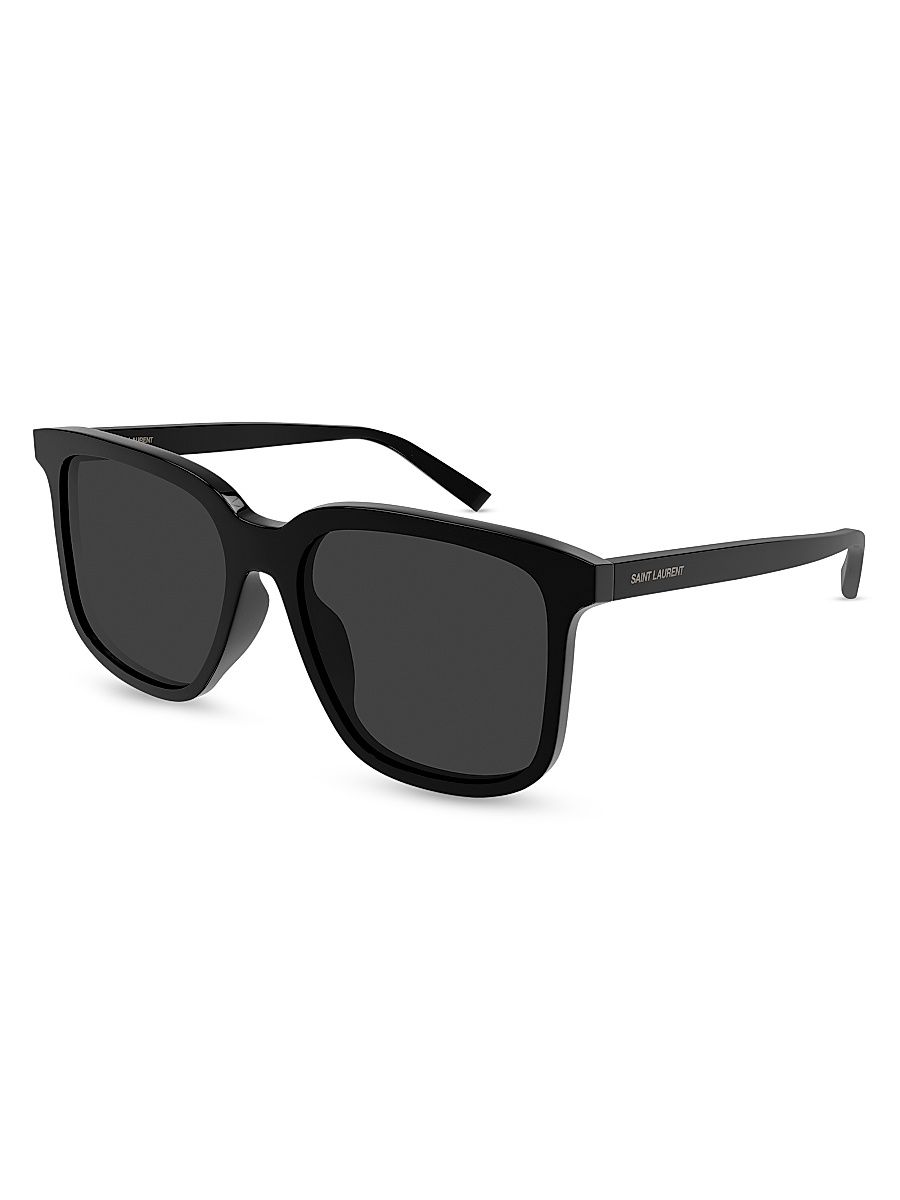 Men's Acetate 56MM Square Sunglasses - Black