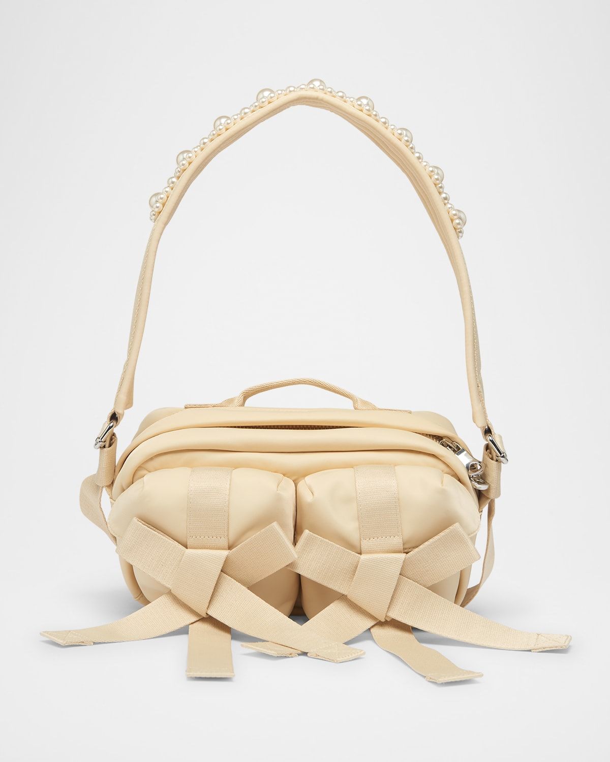 Utility Bow Pearly Pochette Shoulder Bag