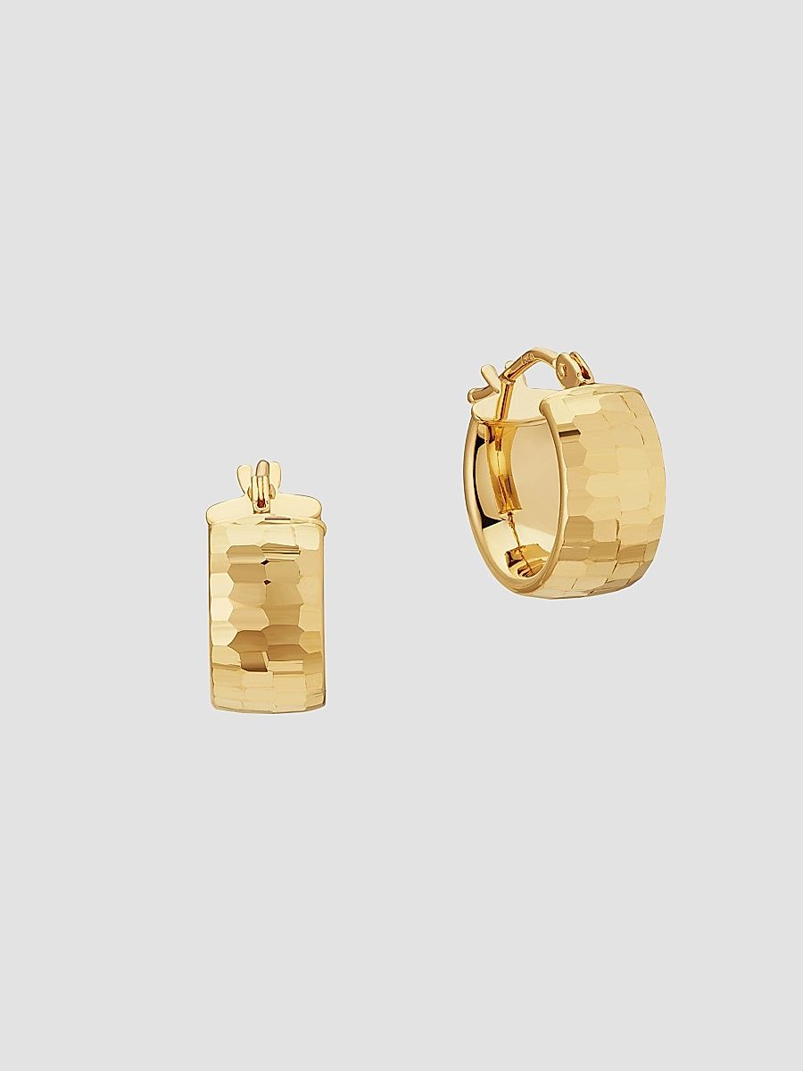 Women's 14K Yellow Gold Reflections Bold Midi Hoops - Gold