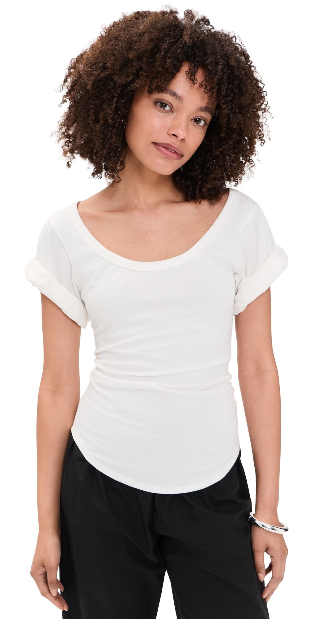 The Line by K Maya Scoop Neck Tee White XL
