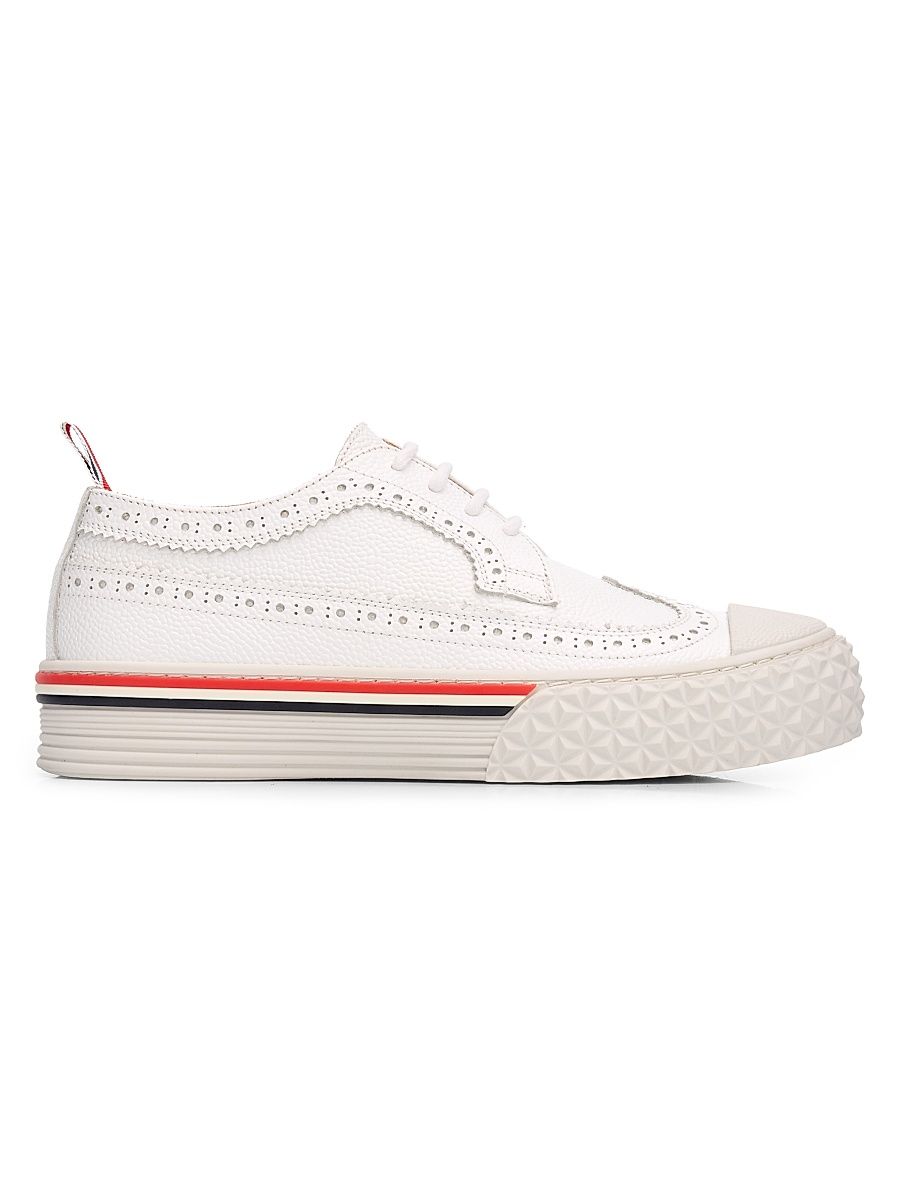 Women's Longwing Collegiate Leather Low-Top Trainer Sneakers - White - Size 6.5