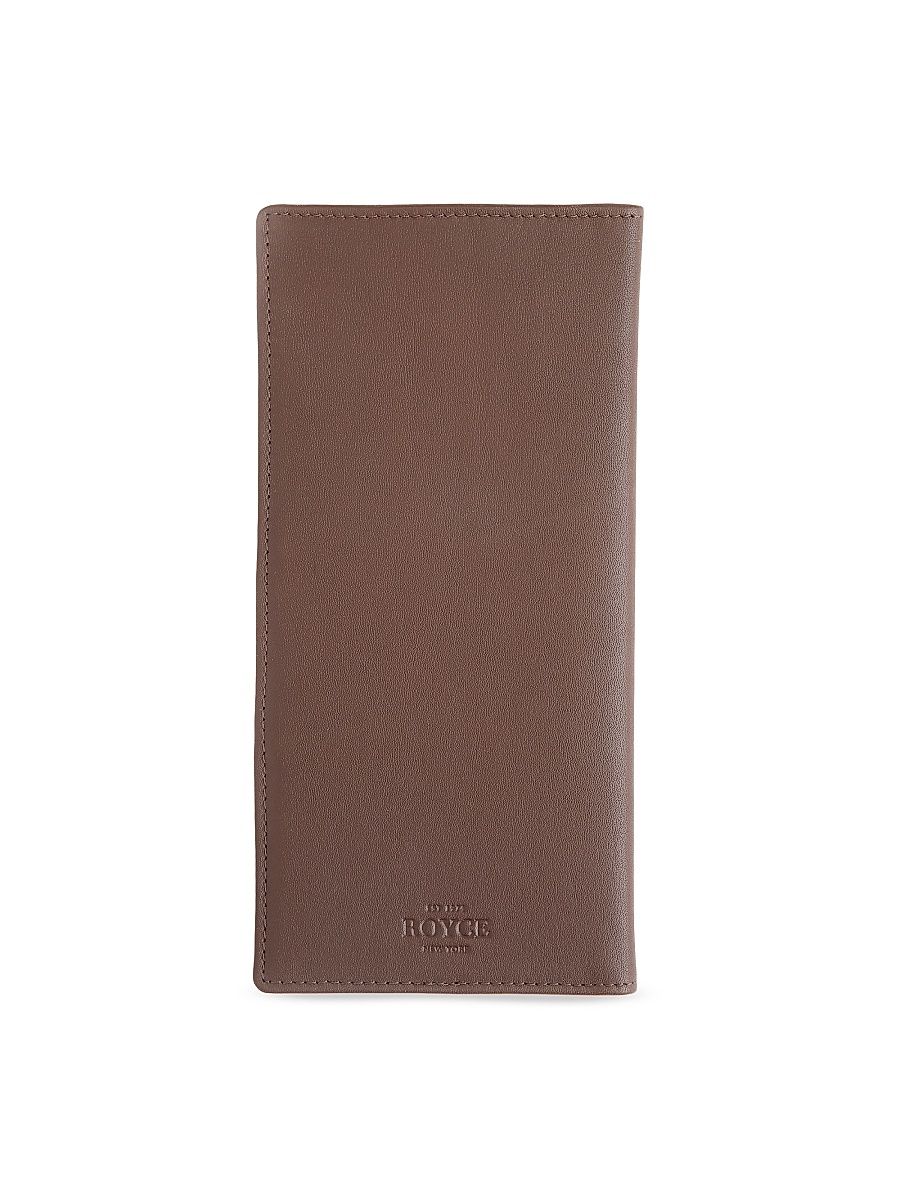 Royce New York Passport Travel Document Case - Medium Brown