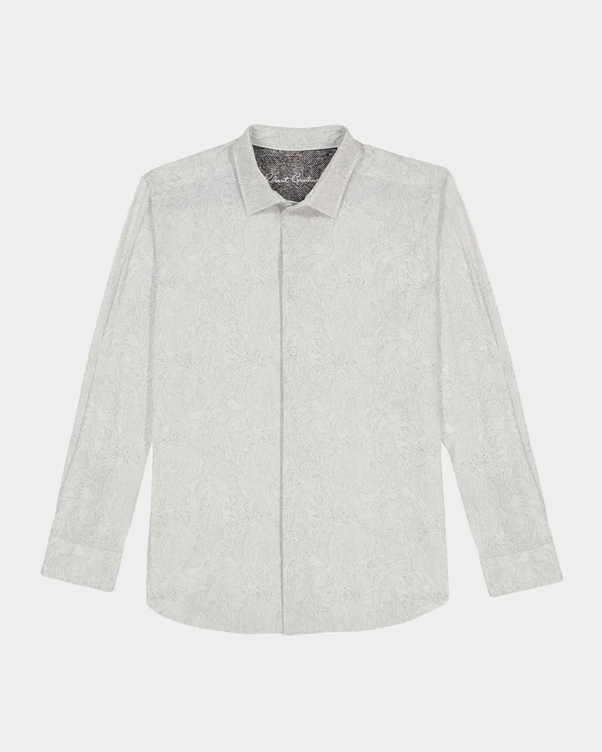 Men & apos;s Thurston Tonal Paisley Knit Button-Down Shirt