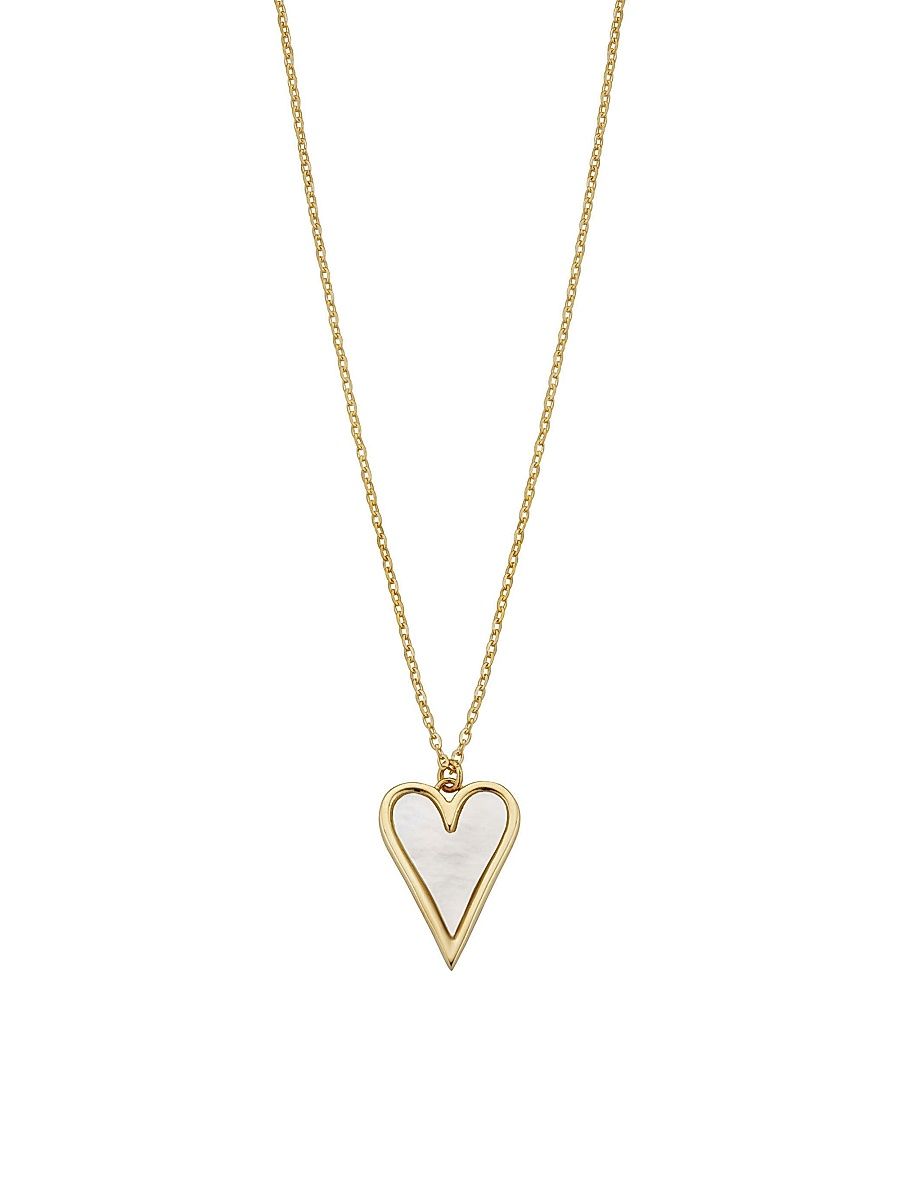 Women's 14K Yellow Gold Mother of Pearl My Heart Pendant Necklace - Yellow Gold