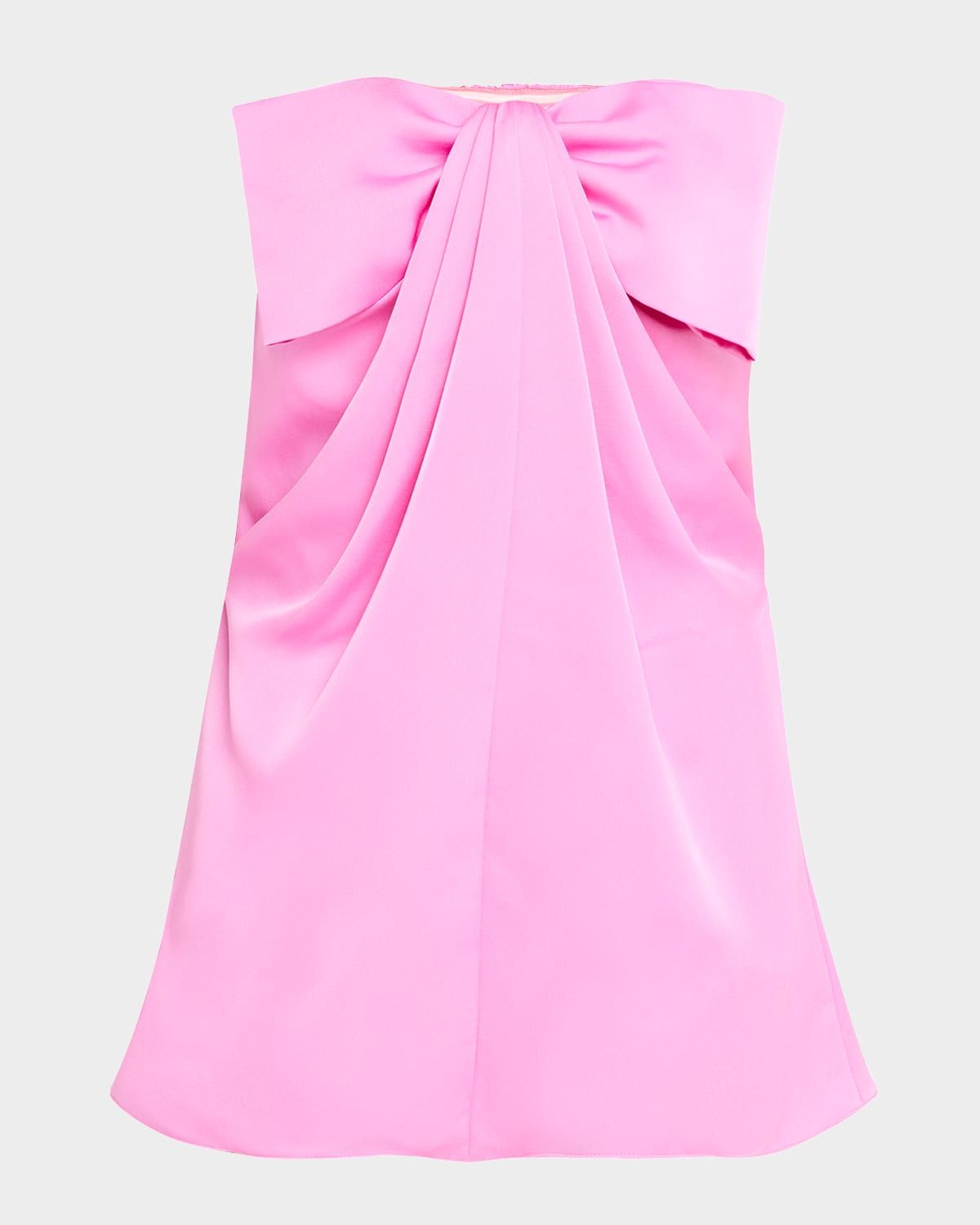 Strapless Draped Bow-Front Mini Dress